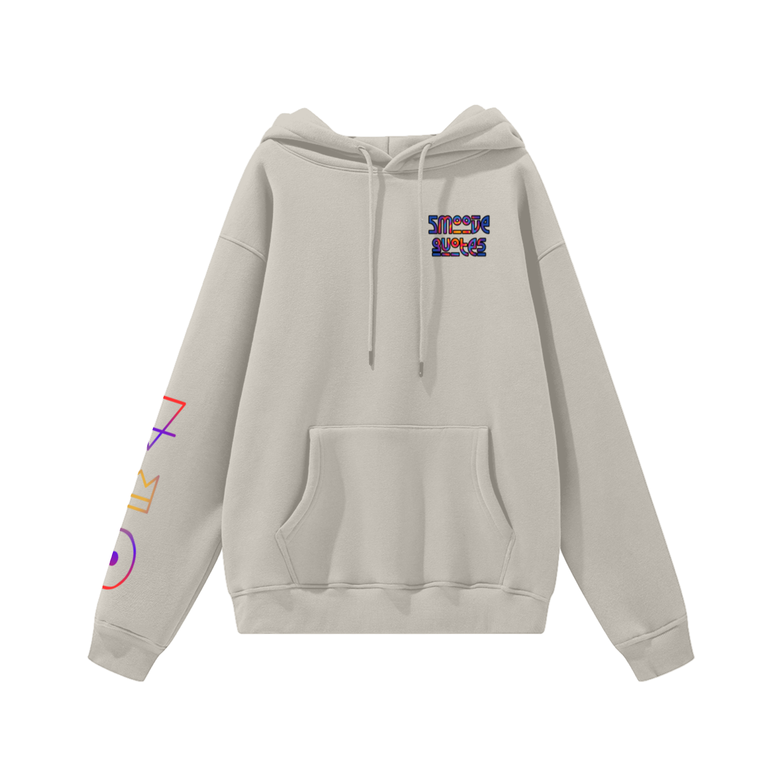 345GSM Men’s Lightweight Fleece Hoodie apricot